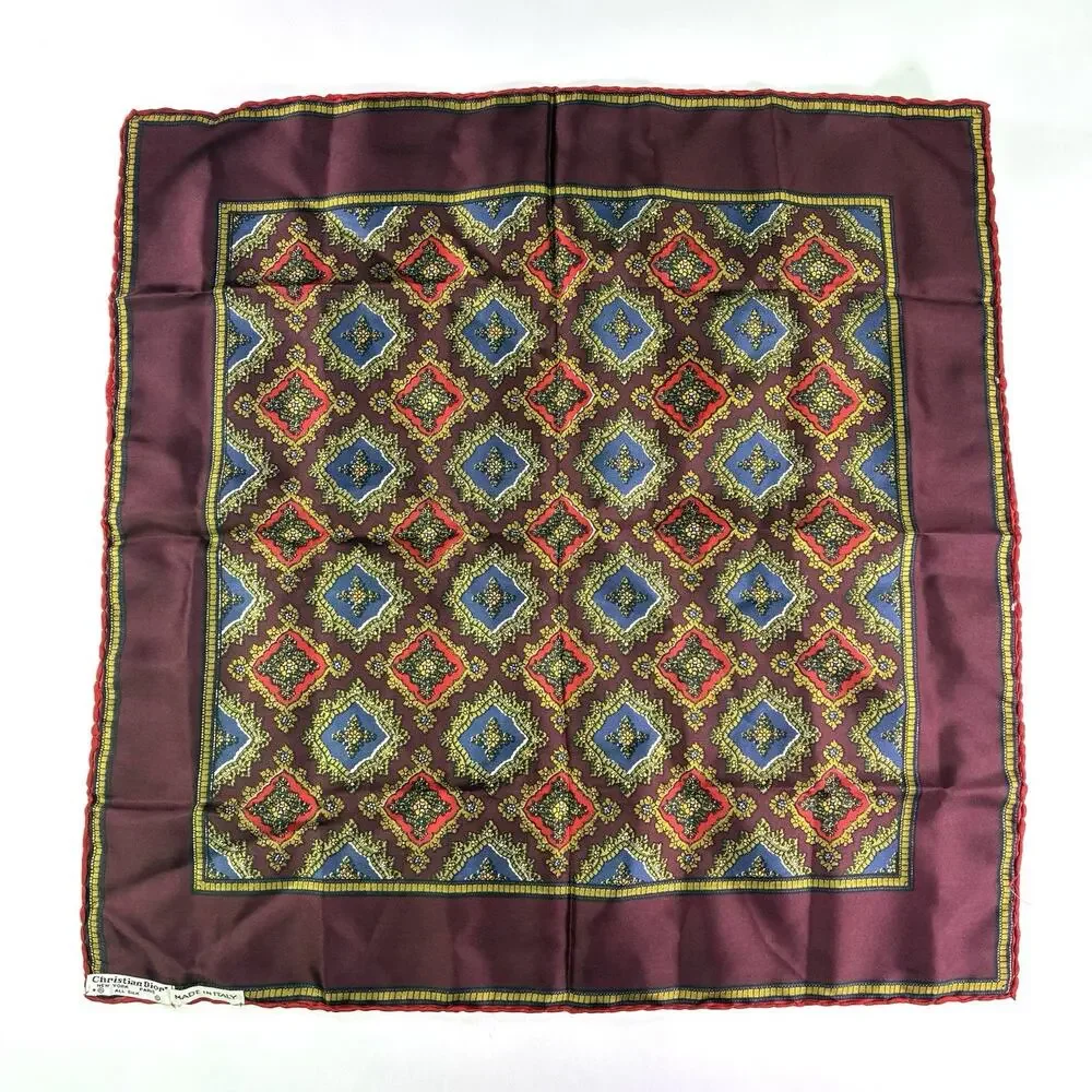 Vintage Christian Dior Silk Square Scarf 18